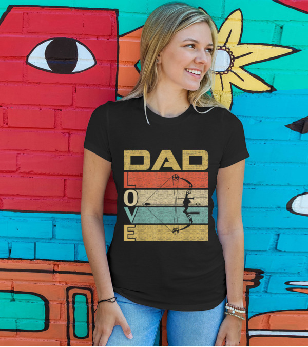 Dad Love Retro Vintage Archery Bow Arrow T-Shirt