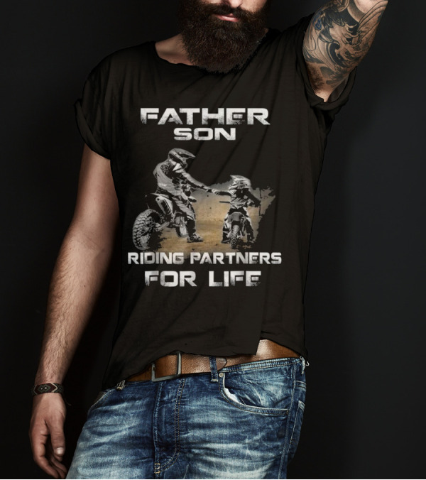 Father Son Riding Partners For Life Motocross Supercross Brap Dirt Bike T-Shirt