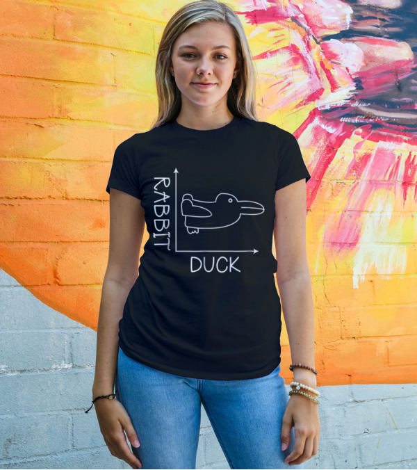 Rabbit Versus Duck Optical Illusion Graph Fun Math Concept T-Shirt