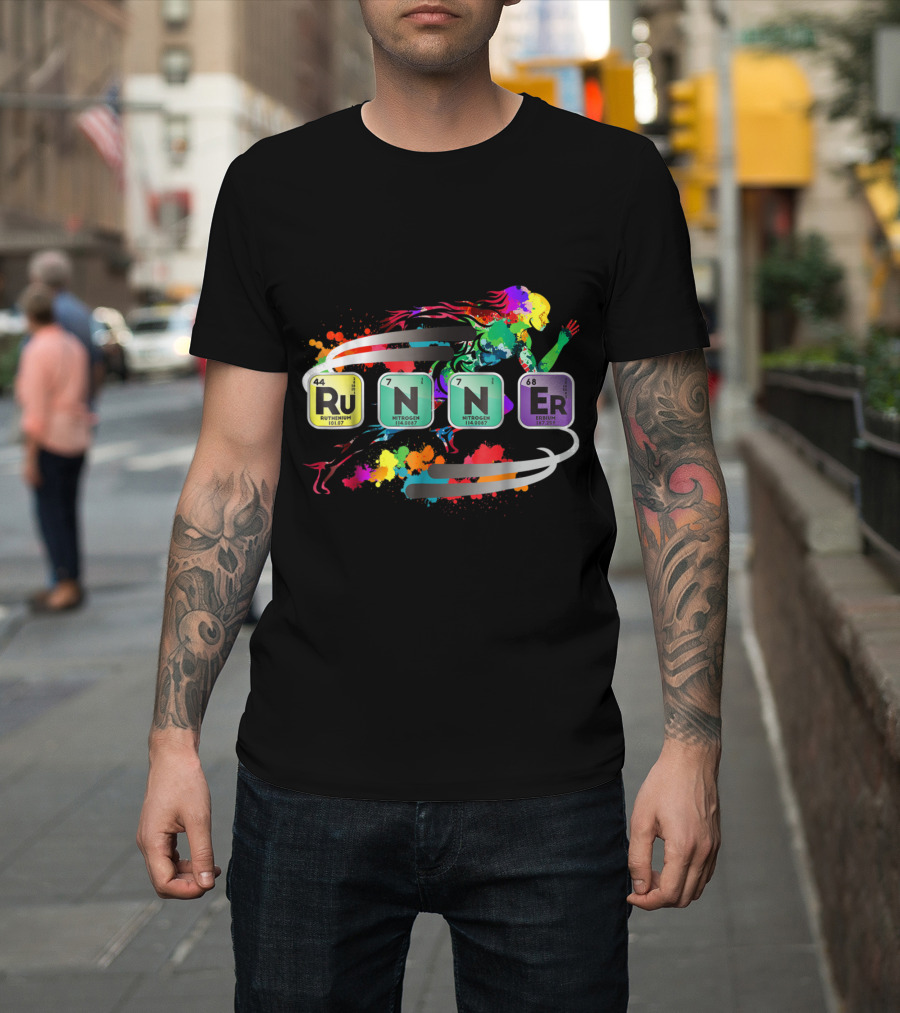 Runner Periodic Table Elements Ruthenium Nitrogen Erbium Chemistry T-Shirt