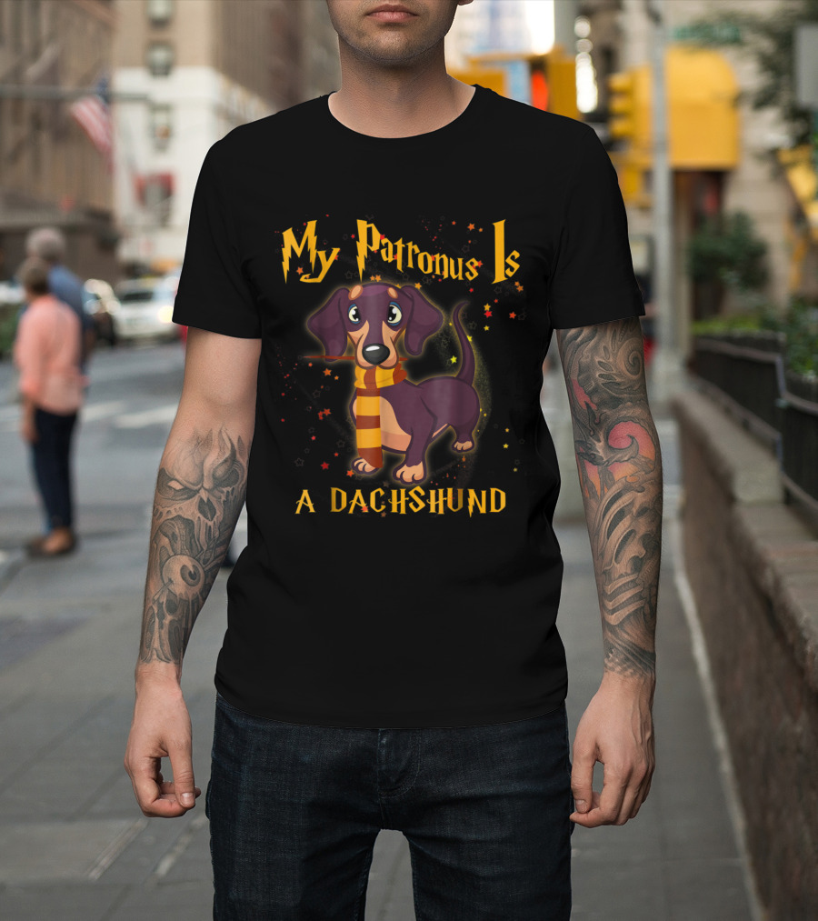 My Patronus Is a Dachshund with Scarf and Wizardry T-Shirt