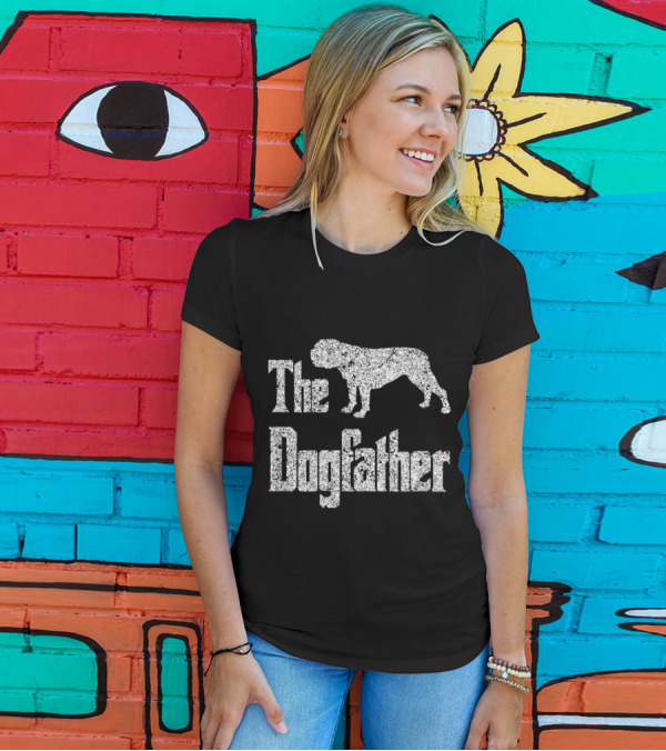 The Dogfather Funny Old English Bulldog T-Shirt