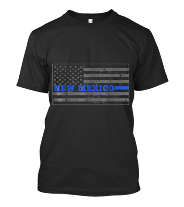 New Mexico Police Thin Blue Line American Flag T-Shirt