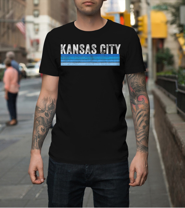 Shirt: Kansas City Royal Blue Baby Powder Stripes T-Shirt Kansas City Royal Blue Baby Powder Stripes T-Shirt