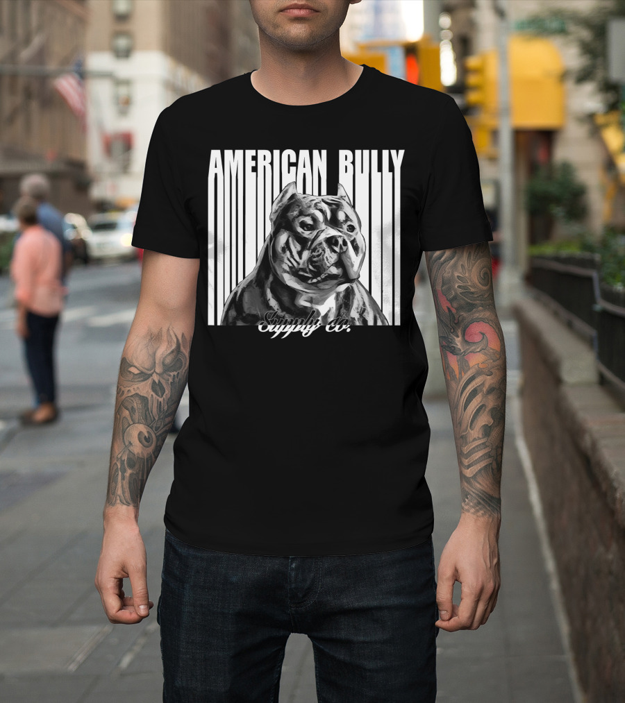American Bully Lucky Luciano Barcode Pit Bull Supply Co T-Shirt