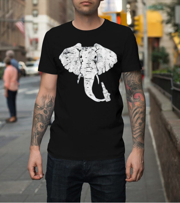 Shirt: Elephant with Beer Bottle Fun Animal Gift T-Shirt Elephant with Beer Bottle Fun Animal Gift T-Shirt