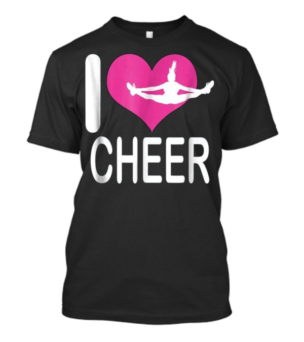 I Love Cheer Jumping Cheerleader T-Shirt