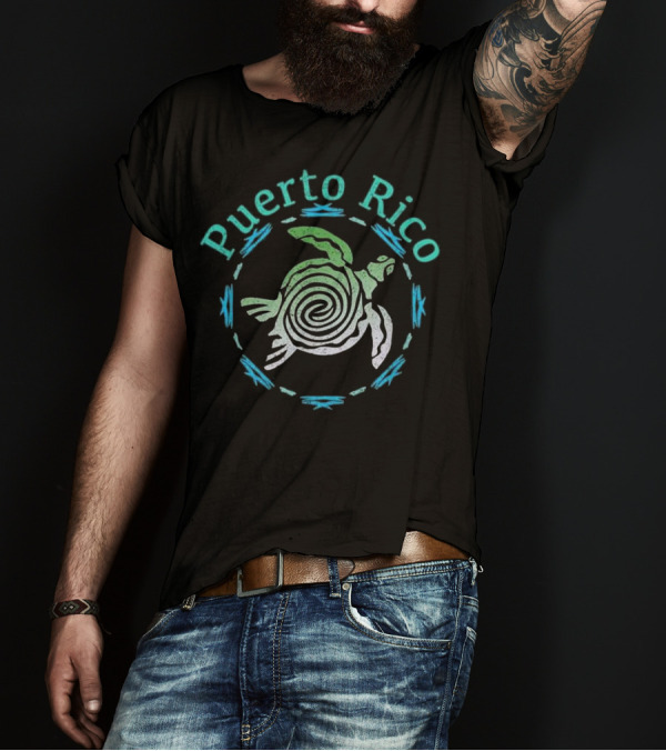 Puerto Rico Tribal Turtle Vintage T-Shirt