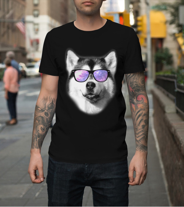 Shirt: Galaxy Sunglasses Siberian Husky Cool T-Shirt Galaxy Sunglasses Siberian Husky Cool T-Shirt