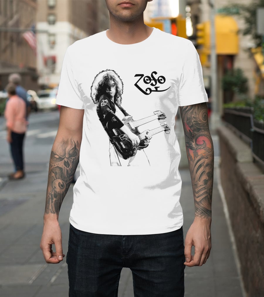 Lz 16 Zoso Double Neck Guitar Performance T-Shirt