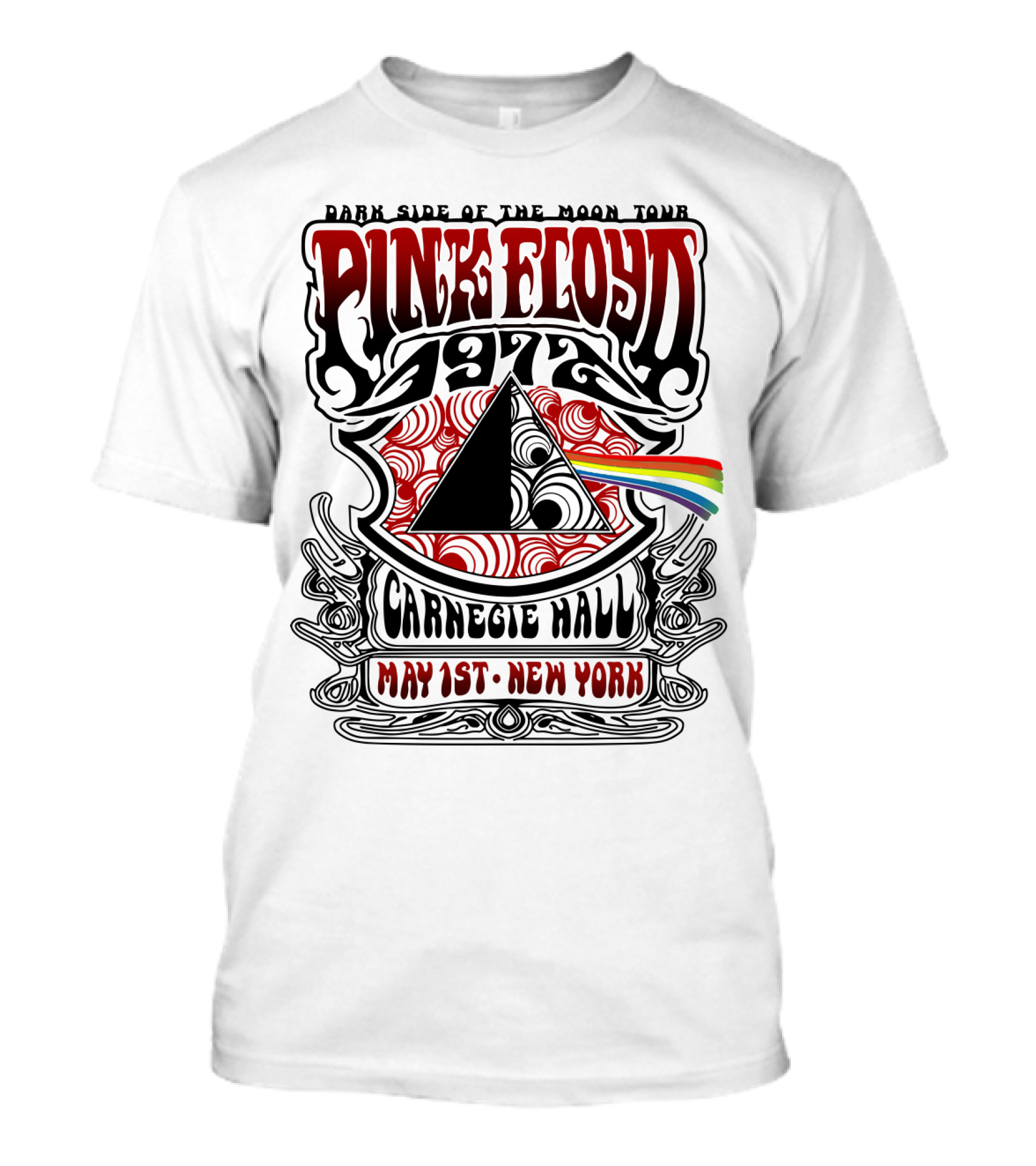 Pink Floyd Dark Side Of The Moon Tour 1972 Carnegie Hall May 1St New York T-Shirt