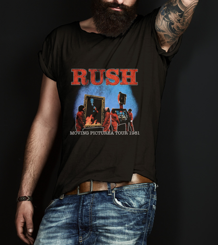 Rush Moving Pictures Tour 1981 Album Cover Design Red Jumpsuits T-Shirt