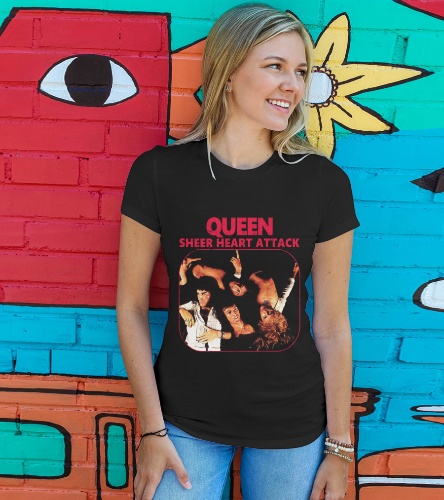 Queen Sheer Heart Attack Album Cover Quartet T-Shirt