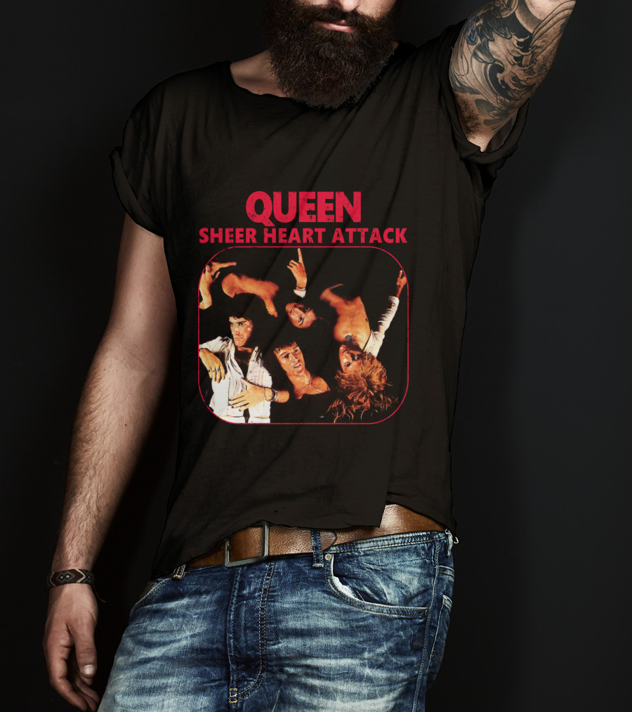 Queen Sheer Heart Attack Album Cover Quartet T-Shirt