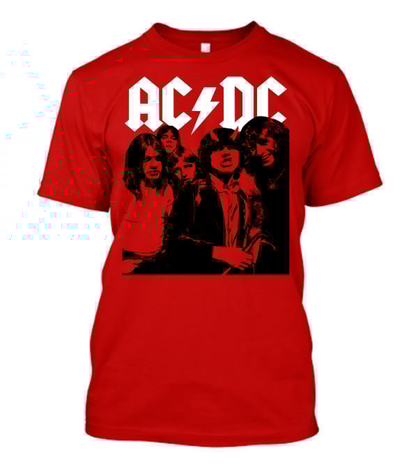 Acdc Band Classic Members Black And White Photo Vintage Style T-Shirt