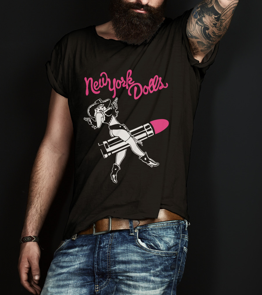 New York Dolls Cowgirl On Lipstick Rocket T-Shirt