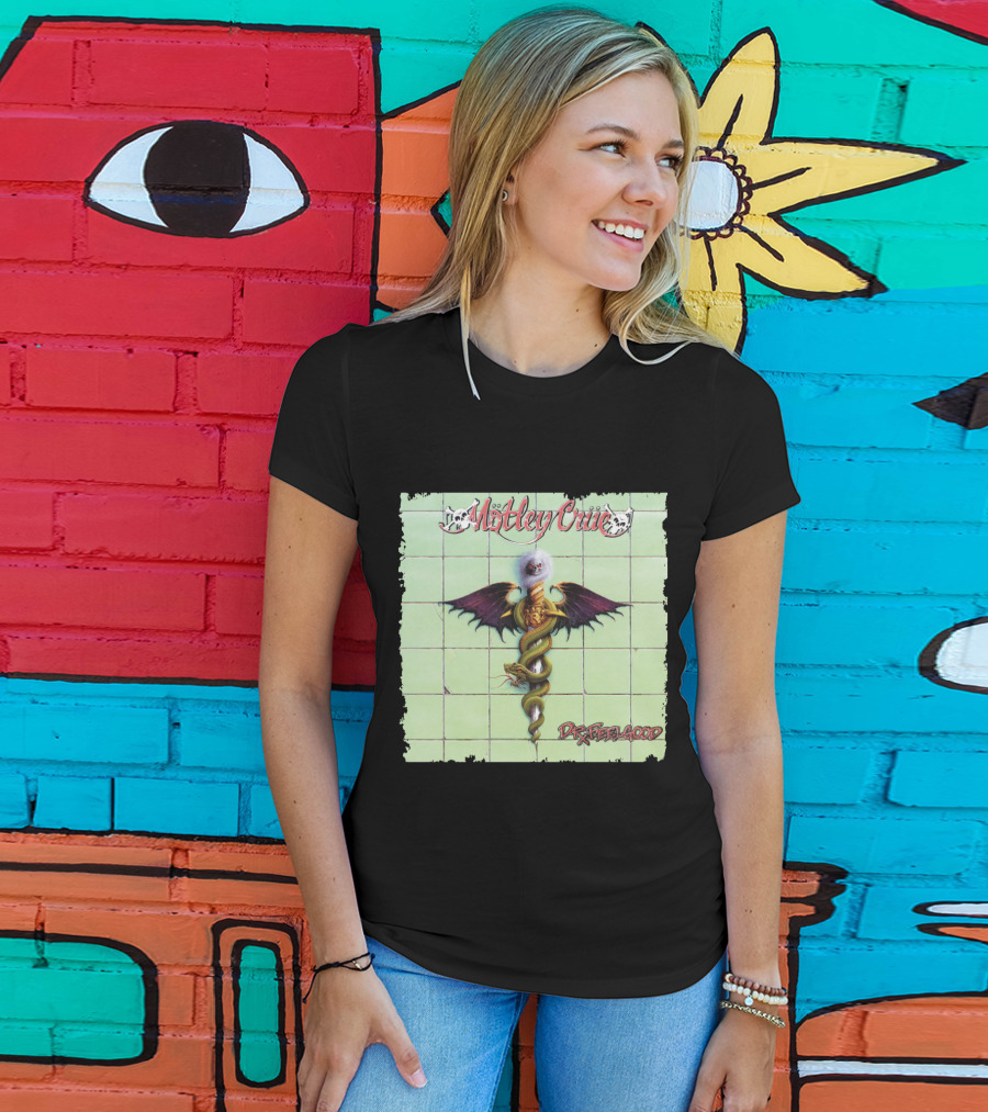 Mötley Crüe Dr. Feelgood Winged Caduceus Snake T-Shirt