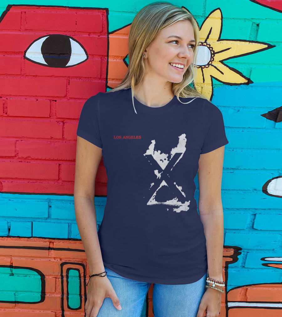 X Los Angeles Vintage Style Black T-Shirt