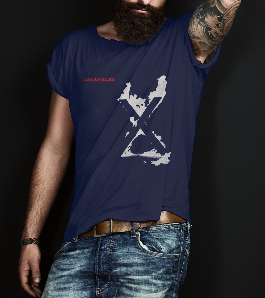 X Los Angeles Vintage Style Black T-Shirt