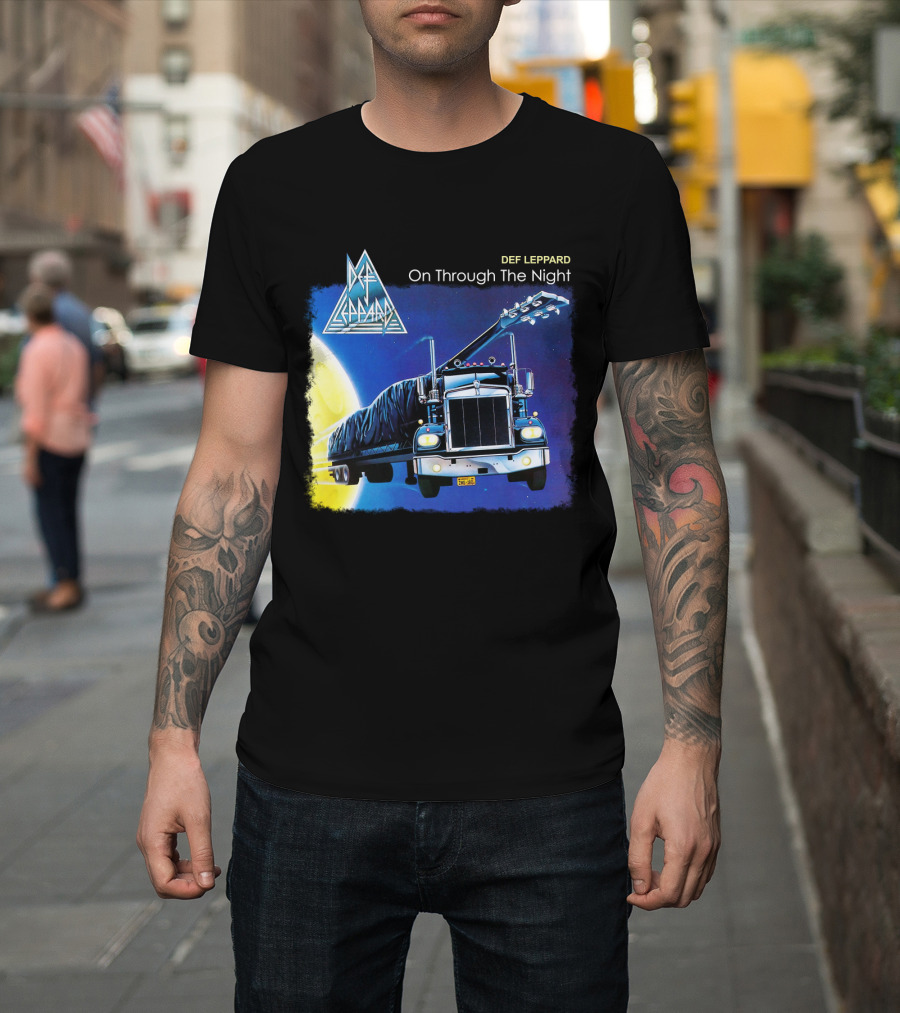Def Leppard On Through The Night Truck And Moon T-Shirt