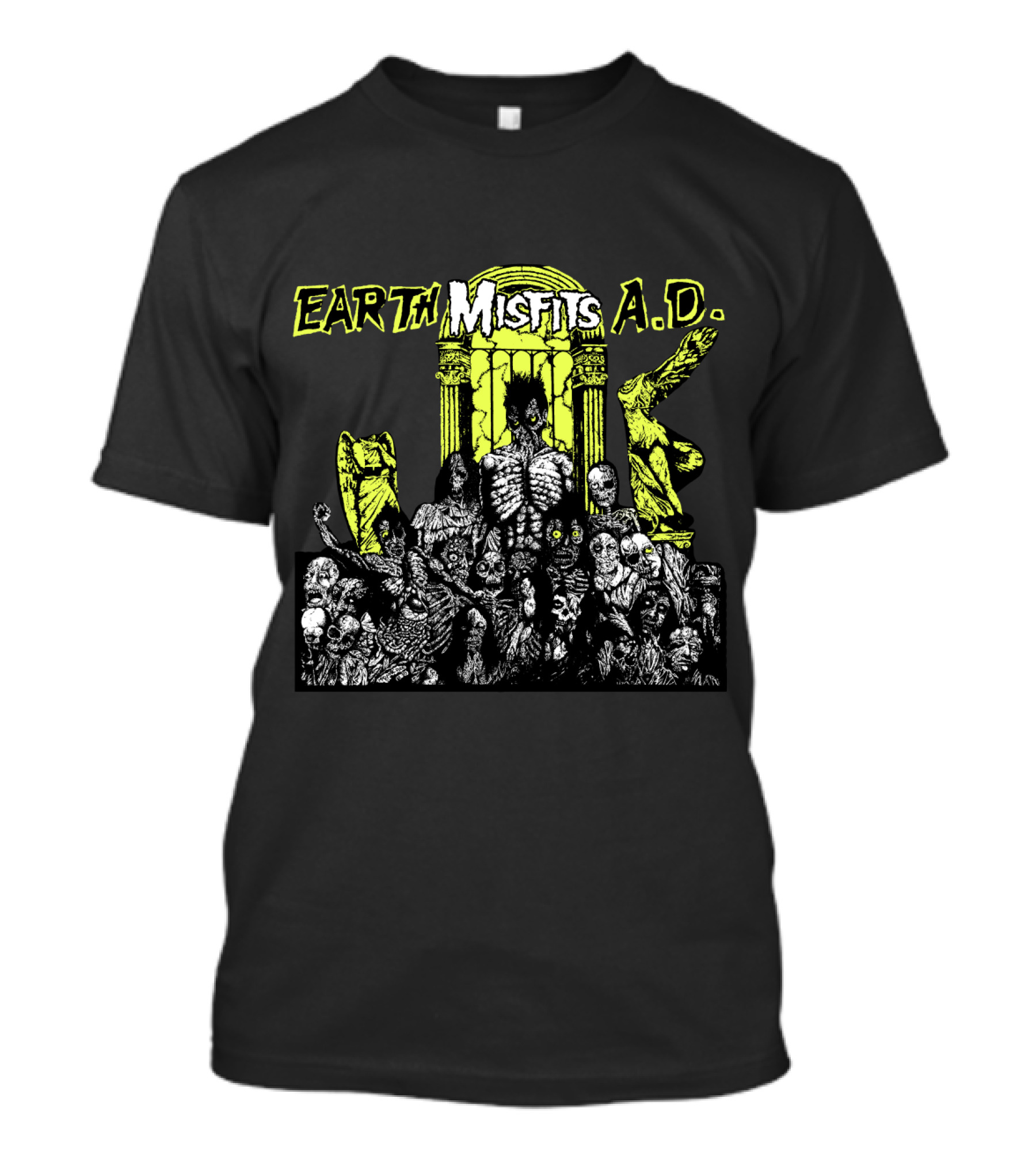 Earth Misfits A.d. Gothic Zombies In Front Of Ancient Columns T-Shirt