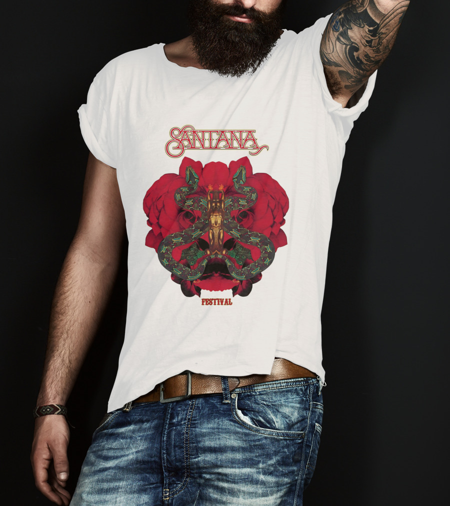 Santana Festival Snake And Rose T-Shirt