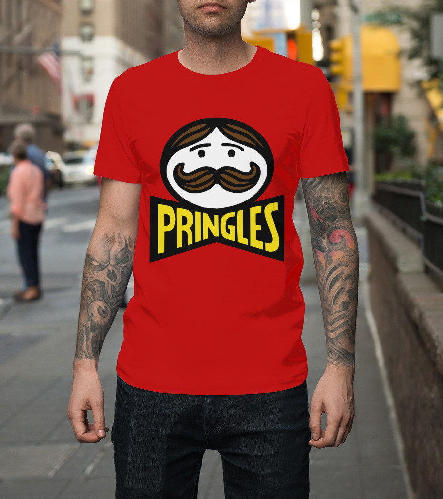 Prm 36 Pringles Logo Mustache And Bowtie T-Shirt