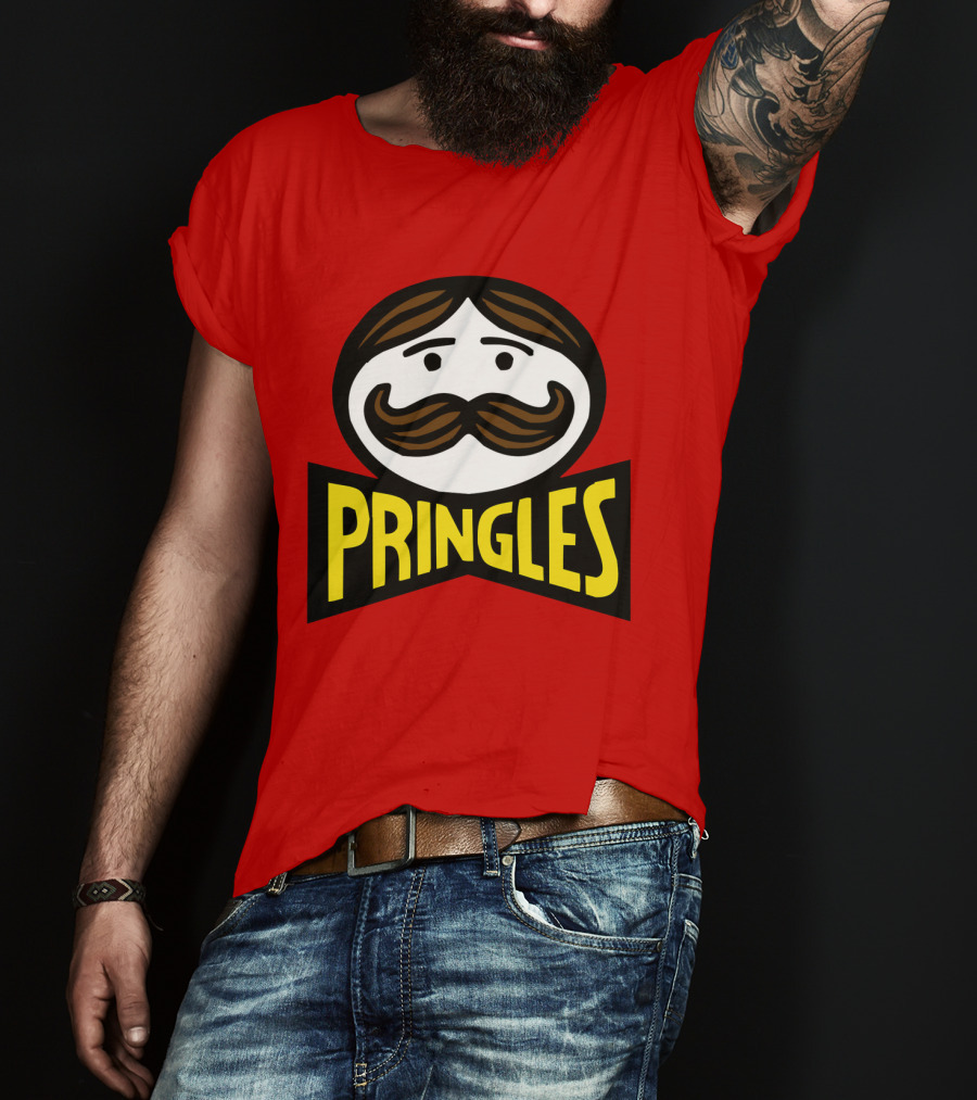 Prm 36 Pringles Logo Mustache And Bowtie T-Shirt