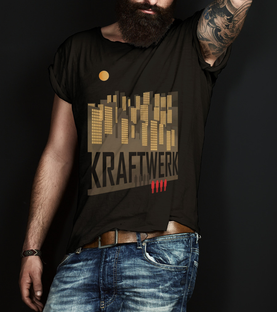 Kraftwerk Cityscape With Moon And Four Silhouettes T-Shirt