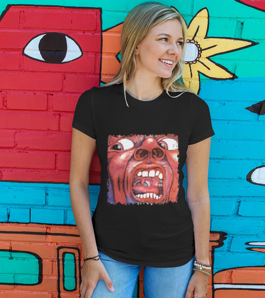 KC 03 In The Court Of The Crimson King Album Art Distorted Red Face T-Shirt