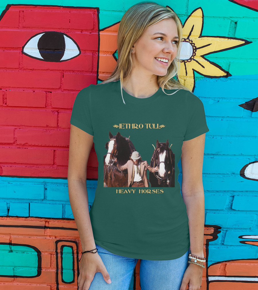 Jethro Tull Heavy Horses Album Cover With Horses And Figure T-Shirt