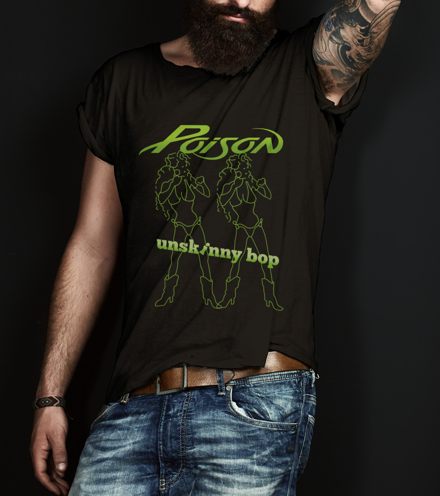 Poison Unskinny Bop 90S Rock Silhouette Twins T-Shirt