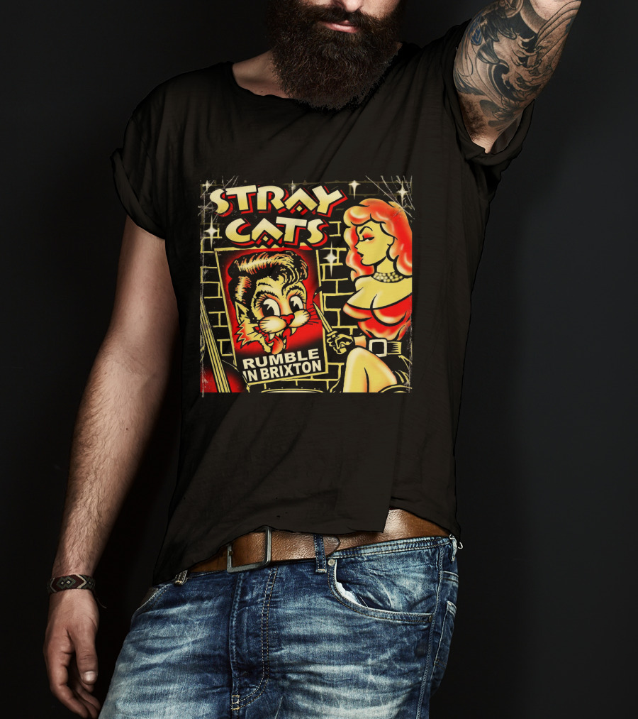 Stray Cats Rumble In Brixton Retro Style T-Shirt