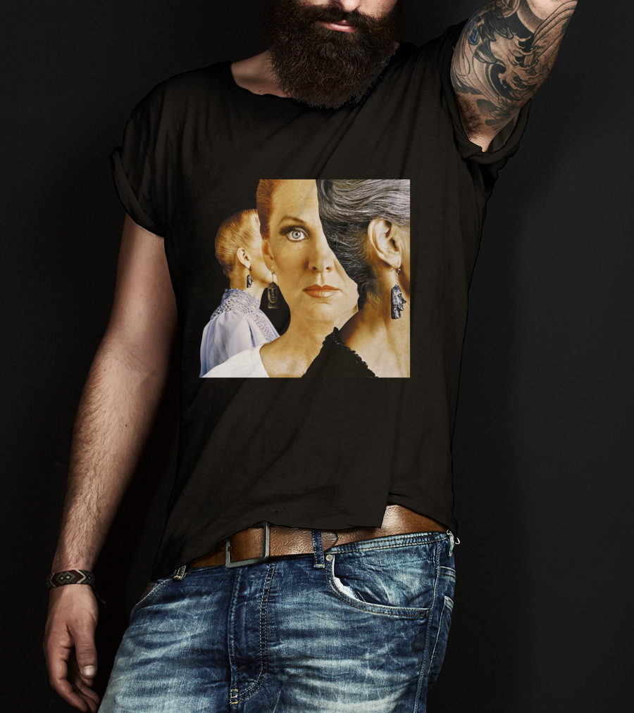 Surreal Split Face Portrait Fashion T-Shirt