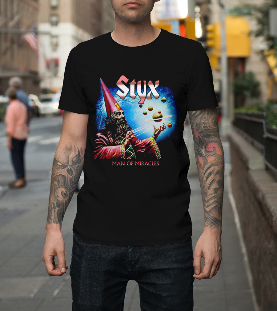 Styx Man Of Miracles Wizard Planets Retro T-Shirt