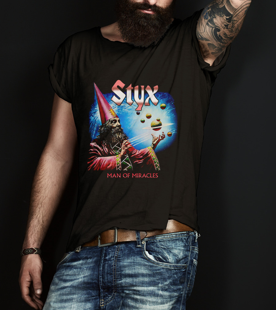 Styx Man Of Miracles Wizard Planets Retro T-Shirt