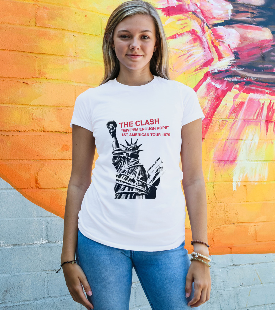 The Clash Give 'Em Enough Rope 1St American Tour 1979 Statue Of Liberty T-Shirt