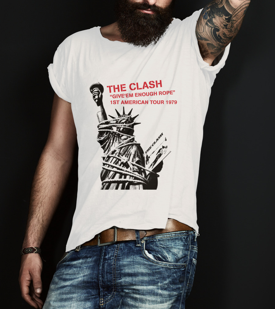 The Clash Give 'Em Enough Rope 1St American Tour 1979 Statue Of Liberty T-Shirt