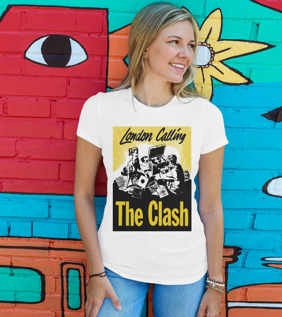 London Calling The Clash Record Player Scene T-Shirt