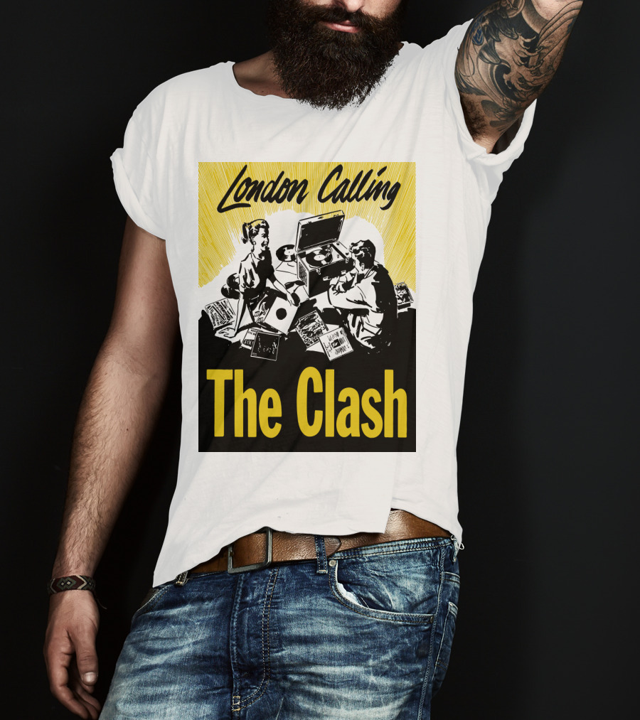 London Calling The Clash Record Player Scene T-Shirt