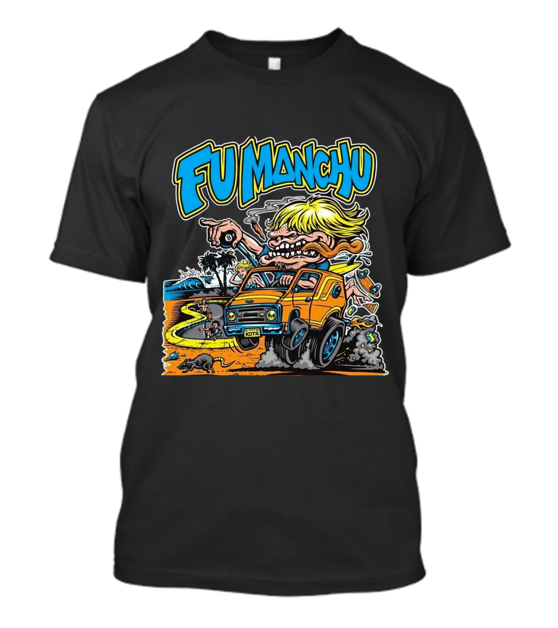 Fu Manchu Beach Surf Adventure Off-Road Monster Car T-Shirt