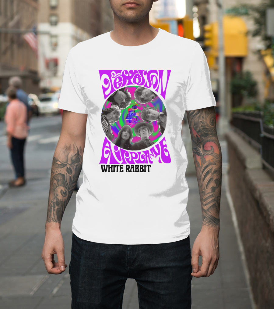 Jefferson Airplane White Rabbit Psychedelic Album Cover T-Shirt