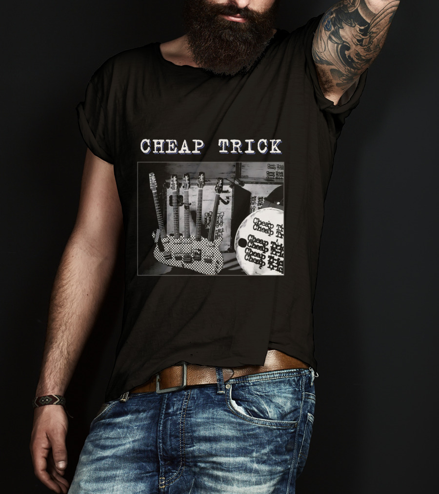 Cheap Trick Guitar And Drum Set T-Shirt