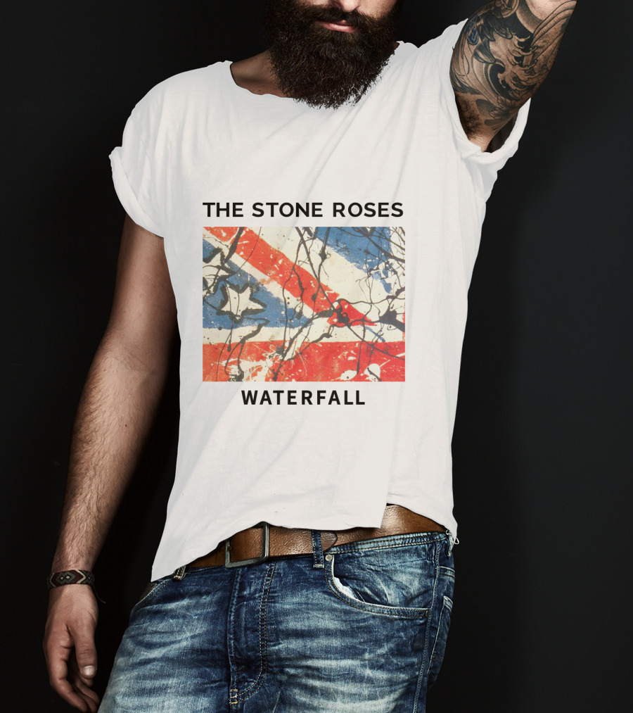 The Stone Roses Waterfall Union Jack Splatter Art T-Shirt