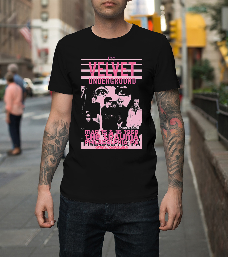 The Velvet Underground The Trauma Philadelphia Pa March 15 16 1968 Andy Warhol's Exploding Plastic Inevitable T-Shirt