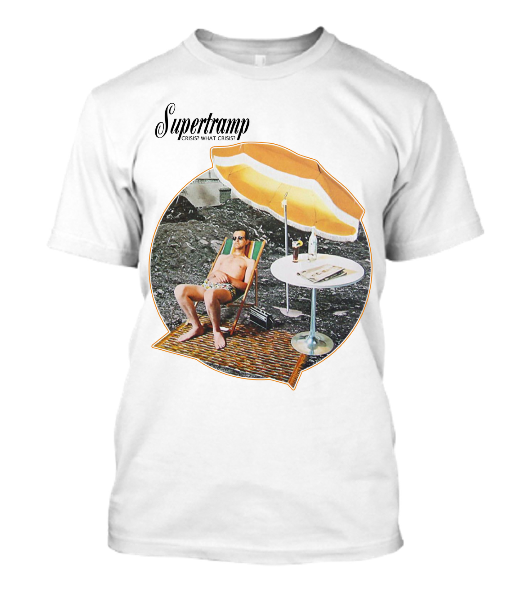 Supertramp Crisis? What Crisis? 1975 Album Art Beach Scene T-Shirt