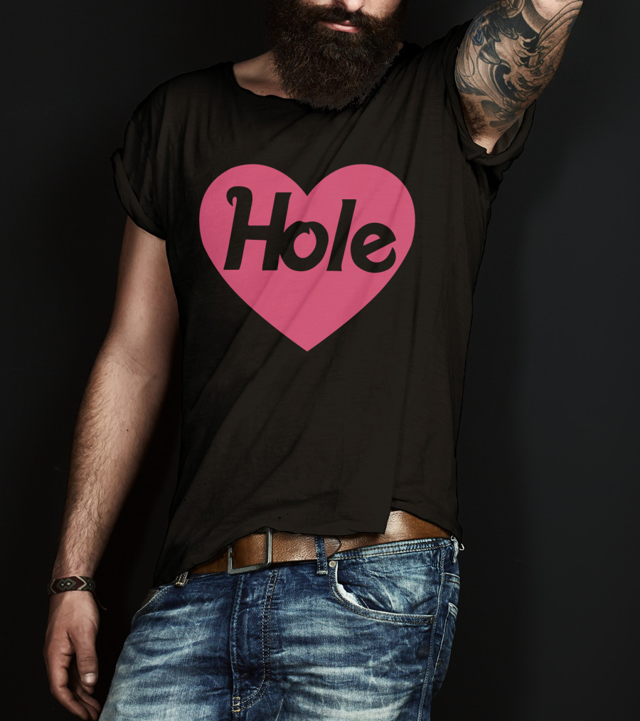Hole Heart Logo Pink T-Shirt