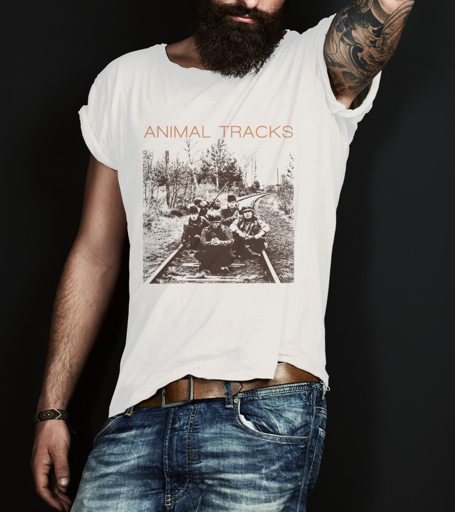 Animal Tracks Vintage Railroad Photo T-Shirt