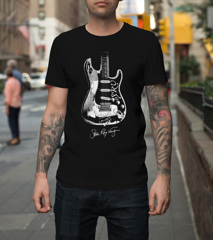 Stevie Ray Vaughan Srv Electric Guitar Custom Sketch T-Shirt