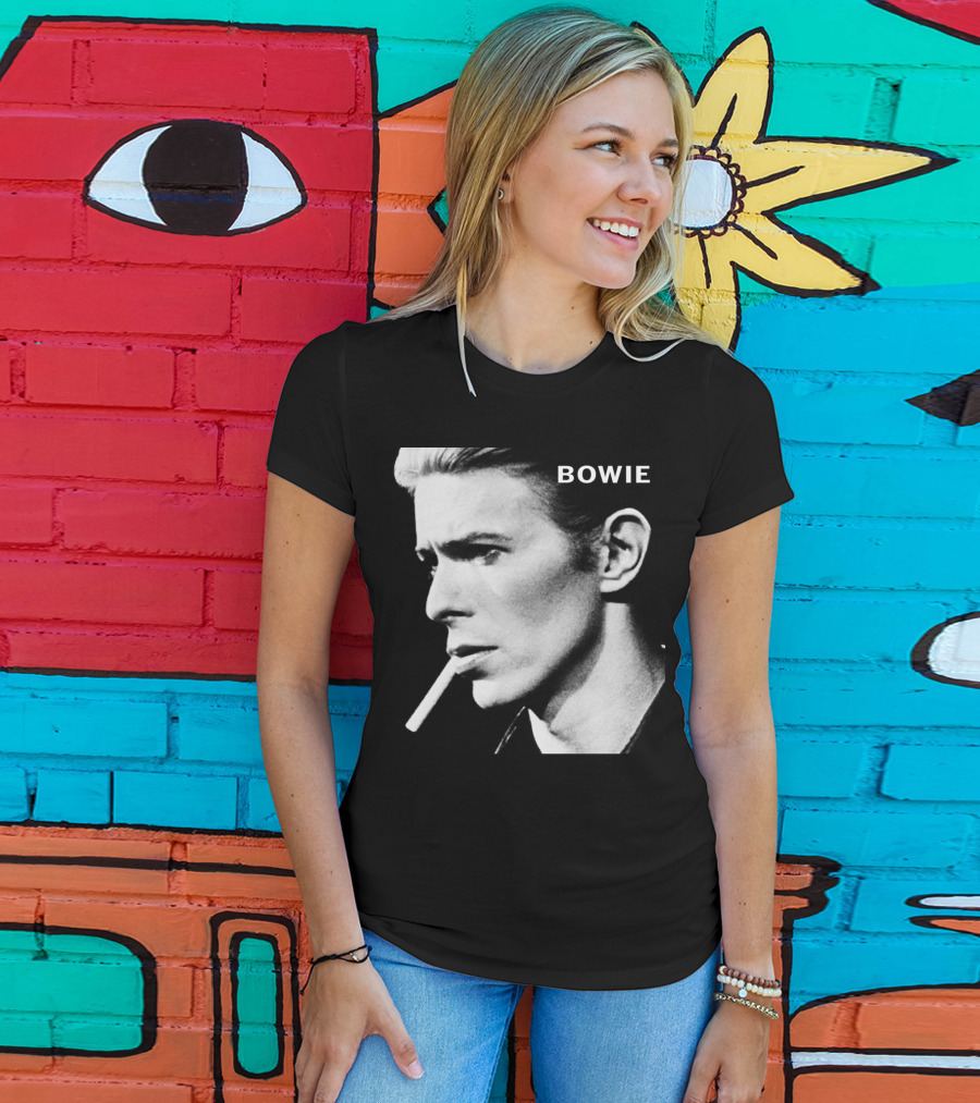 Bowie Smoking Black And White T-Shirt